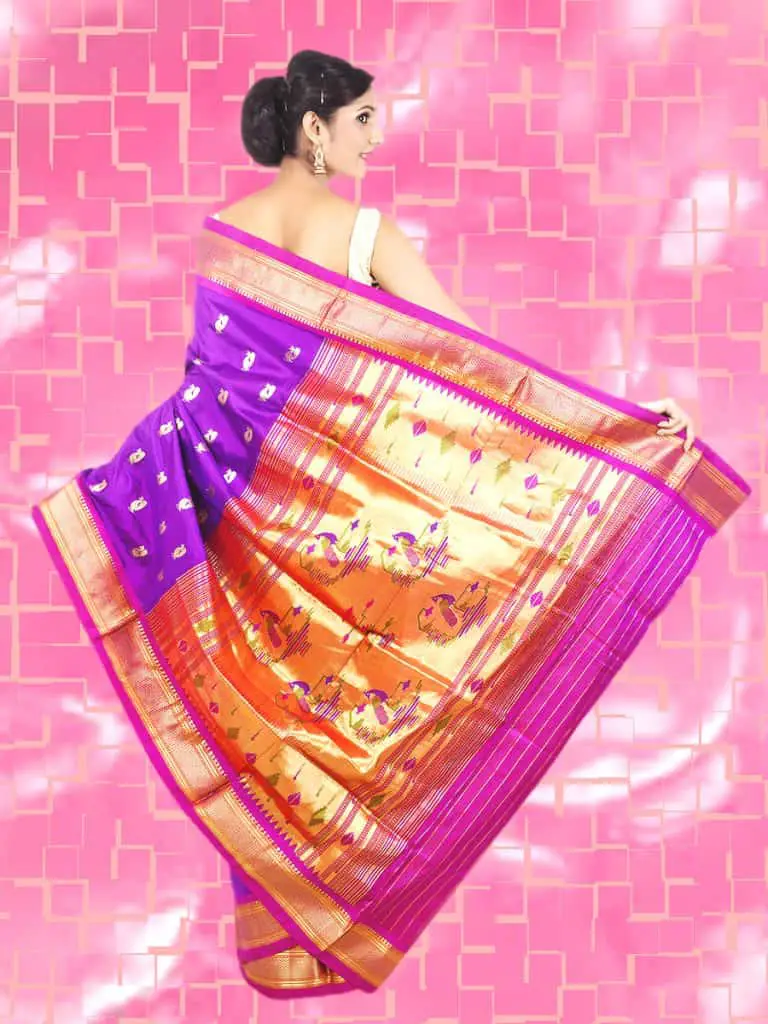 Jacquard Pink Silk Wedding Saree