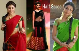 Half Saree | How to wear | Price | Latest Designs | Half Saree Blouse  Designs – Traditional Sarees | Types of Sarees | Blouse Designs | Hairstyle  for Saree