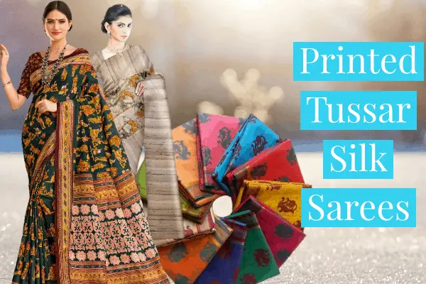 Printed Tussar Silk Sarees