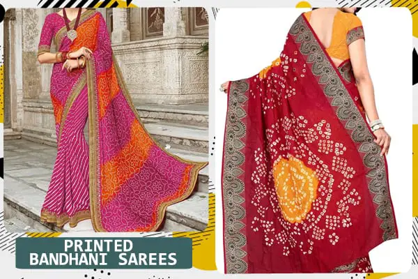 PRINTED BANDHANI SAREES