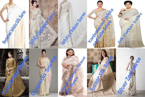 popular types of Christian Bridal Sarees