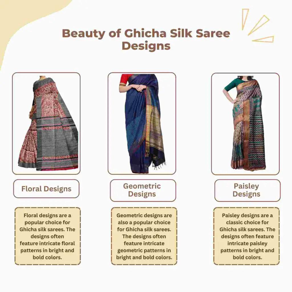 Ghicha Silk Saree Designs - infographic