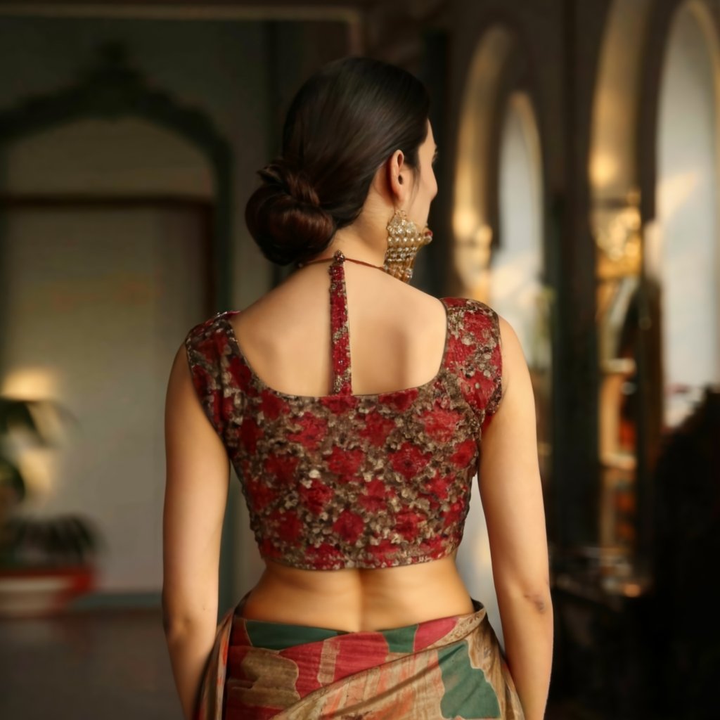 Traditional Blouse Back Neck Design-1